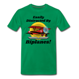 Easily Distracted - Biplanes - Men's Premium T-Shirt - kelly green