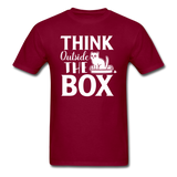 Cat - Think Outside The Box - Unisex Classic T-Shirt - burgundy
