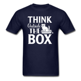 Cat - Think Outside The Box - Unisex Classic T-Shirt - navy