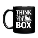 Cat - Think Outside The Box - Full Color Mug - black