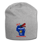 Fly Wisconsin - State Flag - Biplane - Jersey Beanie - heather gray