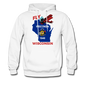 Fly Wisconsin - State Flag - Biplane - Men's Hanes Hoodie - white