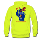 Fly Wisconsin - State Flag - Biplane - Men's Hanes Hoodie - safety green