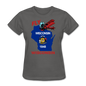 Fly Wisconsin - State Flag - Biplane - Women's Fruit of the Loom T-Shirt - charcoal