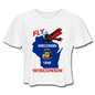 Fly Wisconsin - State Flag - Biplane - Women's Cropped T-Shirt - white