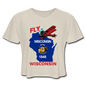 Fly Wisconsin - State Flag - Biplane - Women's Cropped T-Shirt - dust