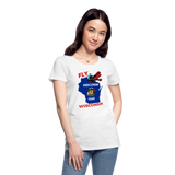 Fly Wisconsin - State Flag - Biplane - Women’s Premium Organic T-Shirt - white