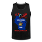 Fly Wisconsin - State Flag - Biplane - Men’s Premium Tank - black