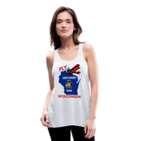 Fly Wisconsin - State Flag - Biplane - Women's Flowy Tank Top by Bella - white