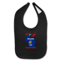 Fly Wisconsin - State Flag - Biplane - Baby Bib - black