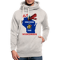 Fly Wisconsin - State Flag - Biplane - Shawl Collar Hoodie - heather oatmeal