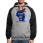 Fly Wisconsin - State Flag - Biplane - Colorblock Hoodie - heather gray/black