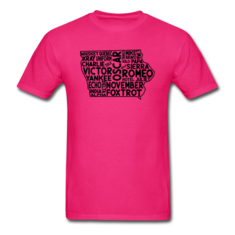 Pilot's Alphabet - Iowa - Black - Unisex Classic T-Shirt - fuchsia