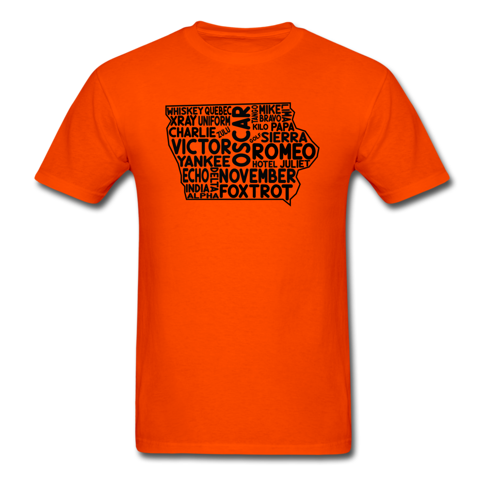 Pilot's Alphabet - Iowa - Black - Unisex Classic T-Shirt - orange