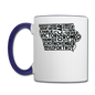 Pilot's Alphabet - Iowa - Black - Contrast Coffee Mug - white/cobalt blue