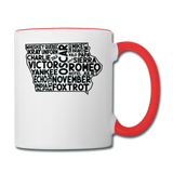 Pilot's Alphabet - Iowa - Black - Contrast Coffee Mug - white/red