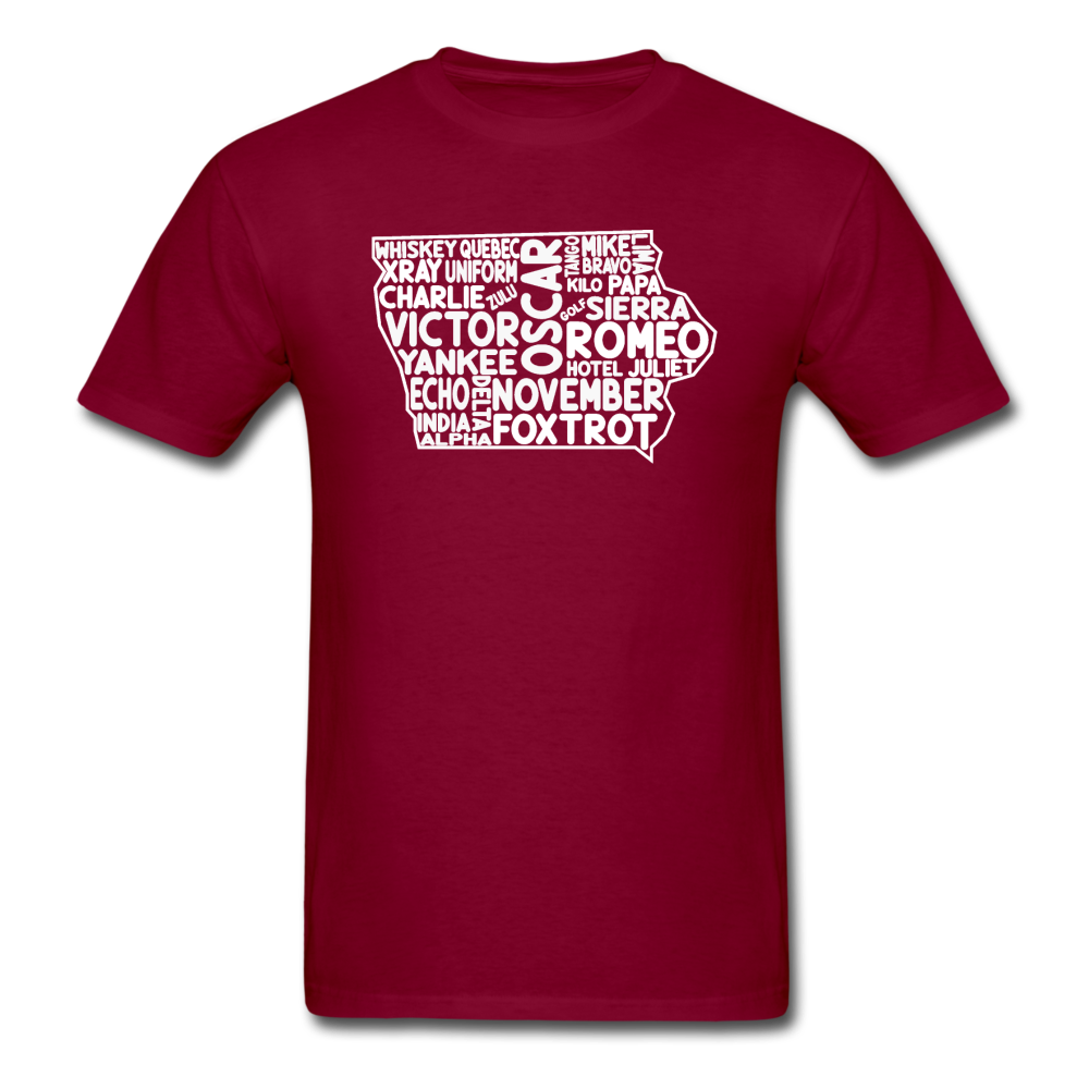 Pilot's Alphabet - Iowa - White - Unisex Classic T-Shirt - burgundy