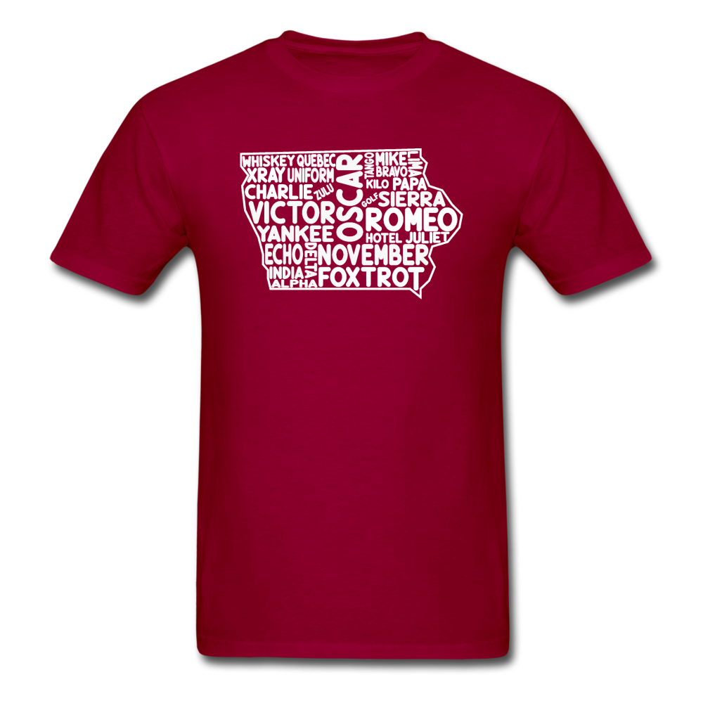 Pilot's Alphabet - Iowa - White - Unisex Classic T-Shirt - dark red