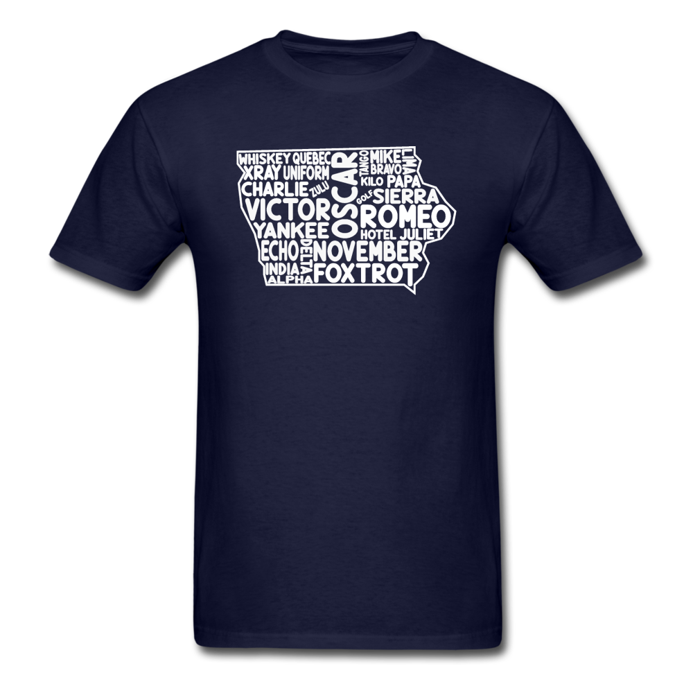 Pilot's Alphabet - Iowa - White - Unisex Classic T-Shirt - navy