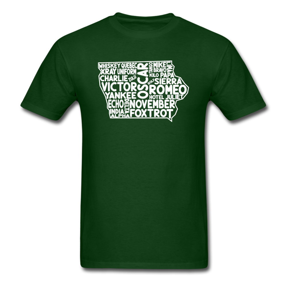 Pilot's Alphabet - Iowa - White - Unisex Classic T-Shirt - forest green