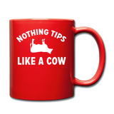 Nothing Tips Like A Cow - White - Full Color Mug - red
