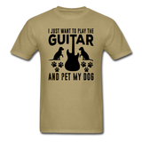 Play Guitar And Pet My Dog - Black - Unisex Classic T-Shirt - khaki