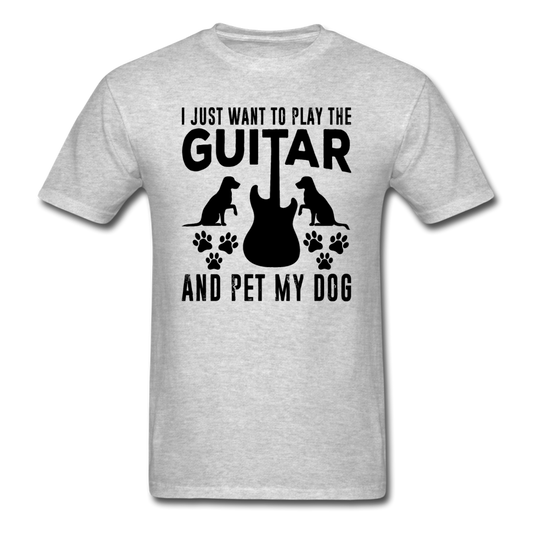 Play Guitar And Pet My Dog - Black - Unisex Classic T-Shirt - heather gray