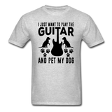 Play Guitar And Pet My Dog - Black - Unisex Classic T-Shirt - heather gray