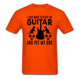Play Guitar And Pet My Dog - Black - Unisex Classic T-Shirt - orange