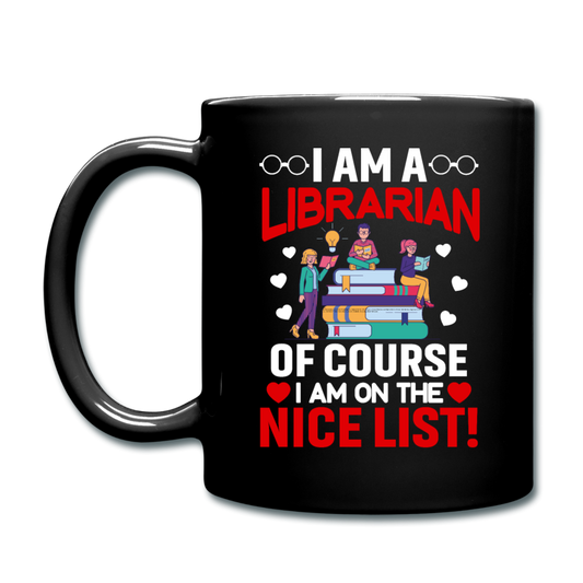 Librarian - Nice List - Full Color Mug - black