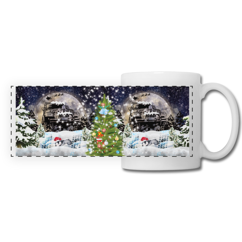 Jeep - Christmas Tree - Panoramic Mug - white