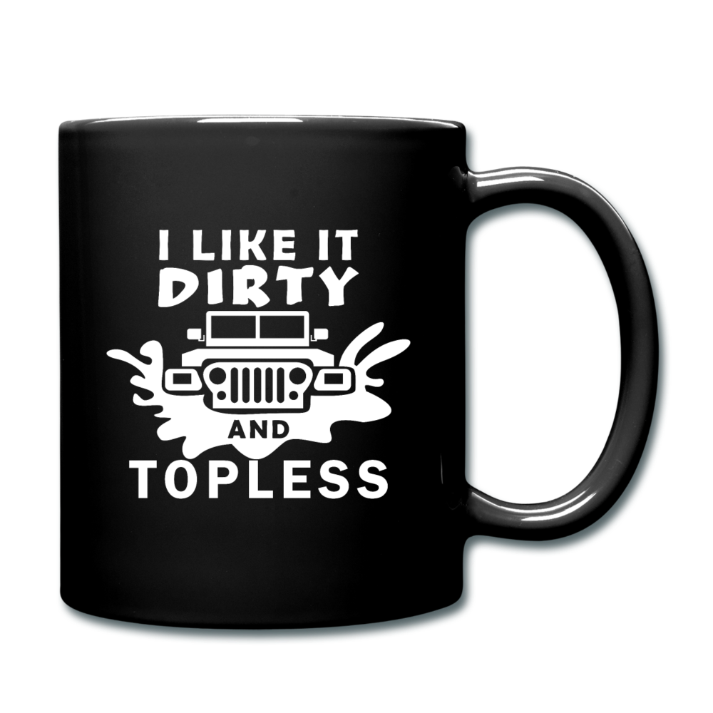 Jeep - Dirty And Topless - White - Full Color Mug - black