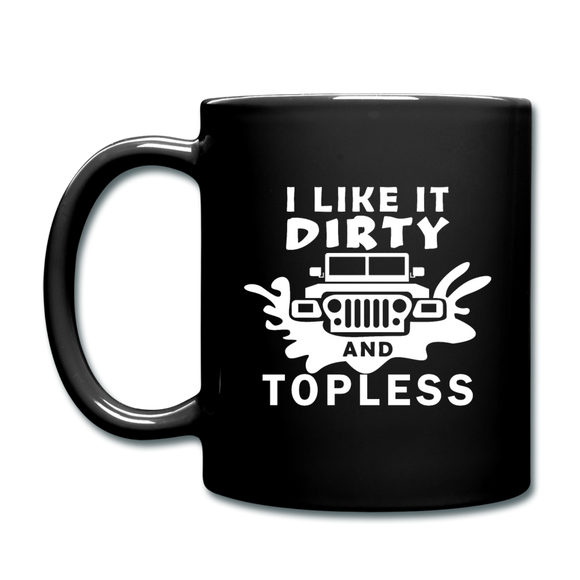 Jeep - Dirty And Topless - White - Full Color Mug - black