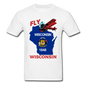 Fly Wisconsin - State Flag - Biplane - Gildan Ultra Cotton Adult T-Shirt - white