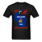 Fly Wisconsin - State Flag - Biplane - Gildan Ultra Cotton Adult T-Shirt - black