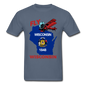 Fly Wisconsin - State Flag - Biplane - Gildan Ultra Cotton Adult T-Shirt - denim