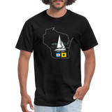 Sail Wisconsin - Sailboat And Flags - Unisex Classic T-Shirt - black