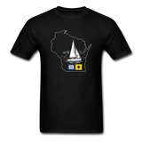 Sail Wisconsin - Sailboat And Flags - Unisex Classic T-Shirt - black
