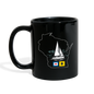 Sail Wisconsin - Sailboat And Flags - Full Color Mug - black