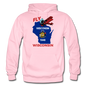 Fly Wisconsin - State Flag - Biplane - Gildan Heavy Blend Adult Hoodie - light pink