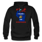 Fly Wisconsin - State Flag - Biplane - Gildan Heavy Blend Adult Hoodie - black