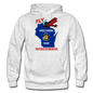 Fly Wisconsin - State Flag - Biplane - Gildan Heavy Blend Adult Hoodie - light heather gray