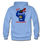 Fly Wisconsin - State Flag - Biplane - Gildan Heavy Blend Adult Hoodie - carolina blue