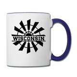 Wisconsin - Windmill - Black - Contrast Coffee Mug - white/cobalt blue