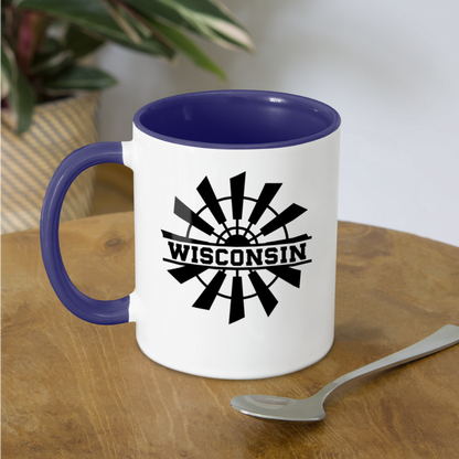 Wisconsin - Windmill - Black - Contrast Coffee Mug - white/cobalt blue