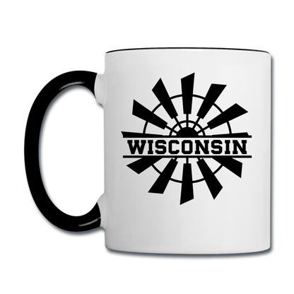 Wisconsin - Windmill - Black - Contrast Coffee Mug - white/black