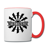 Wisconsin - Windmill - Black - Contrast Coffee Mug - white/red