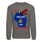 Fly Wisconsin - State Flag - Biplane - Crewneck Sweatshirt - asphalt gray