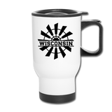 Wisconsin - Windmill - Black - Travel Mug - white