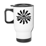 Wisconsin - Windmill - Black - Travel Mug - white